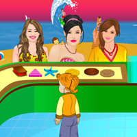 Free online html5 games - Celebrities Beach Stall game 