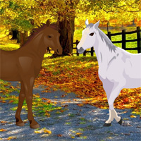 Free online html5 games - Autumn Forest Horse Escape game 