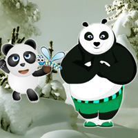 Free online html5 games - Panda Snow Forest Escape game - Games2rule