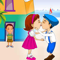 Free online html5 games - Beach House Kiss game - Games2rule 