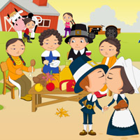 Free online html5 games - Thanksgiving Party Kiss game 
