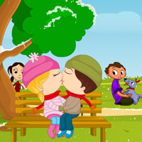 Free online html5 games - Winter Park Kissing game 