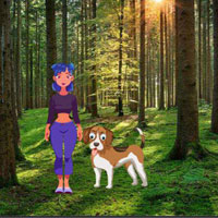 Free online html5 games - Girl And Puppy Forest Escape game 