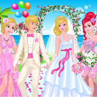 Free online html5 games - Princesses at Barbie's Wedding game 