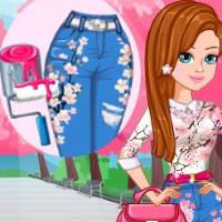 Free online html5 games - Design Your Cherry Blossom Jeans game 