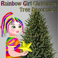 Free online html5 games - Rainbow Girl Christmas Tree Decoration game 