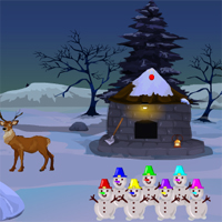 Free online html5 games - Christmas Penguin Couple Rescue game 