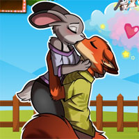 Free online html5 games - Nick and Judy Kissing game 