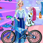 Free online html5 games - Elsa and Olaf Bike Decor game 