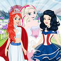 Free online html5 games - Princess Superhero Wedding game 