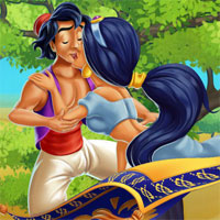 Free online html5 games - Jasmine and Aladdin Kissing game 