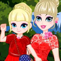 Free online html5 games - Elsa and Daughter Matching Dress game 