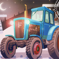 Free online html5 games - Christmas Tractor Racing game 