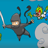 Free online html5 games - Super Ninja Skydiving Plus Zombies Newgrounds game 