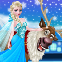 Free online html5 games - Rudolph and Elsa in the Frozen Forest game 