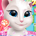 Free online html5 games - Talking Angela at Spa Session game 