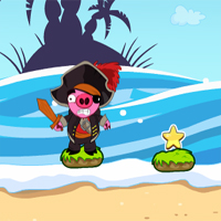 Free online html5 games - Bomb the pirate pigs game 